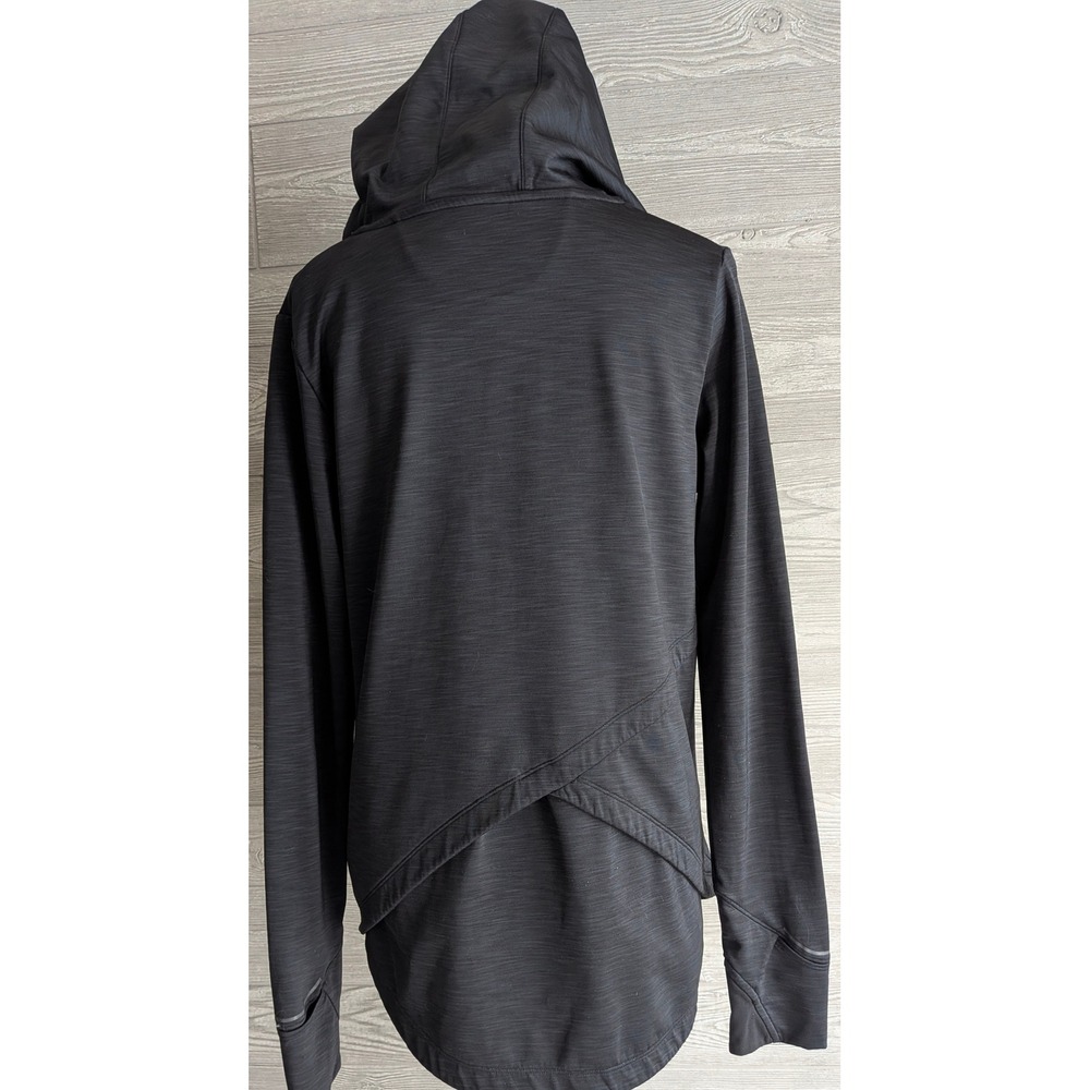 Athleta Womens Space Dye Tulip Back Hoodie Charcoal Gray Thumbhole Activewear M - Picture 8 of 16